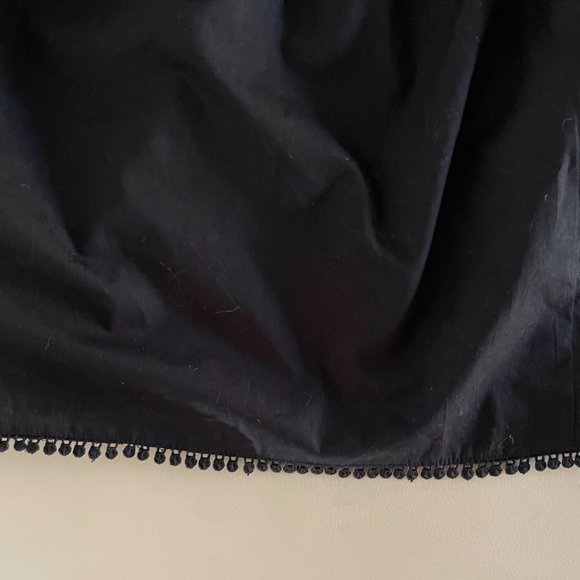 ❤️ J. CREW BLACK PEASANT BLOUSE TOP HIGH NECK CROCHET BALLOON SLEEVES BOHO SHIRT - Picture 8 of 12